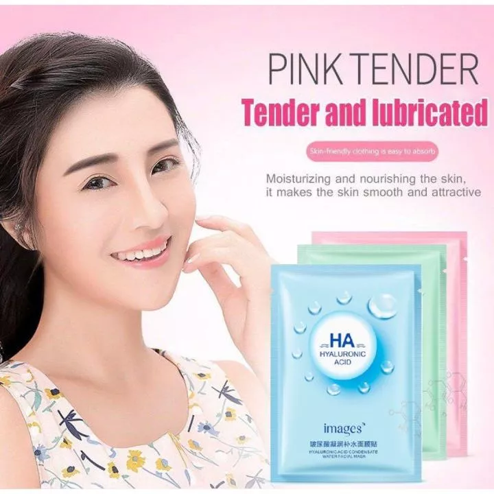Images HA Hyaluronic Facial Sheet Mask Masker Wajah Mencerahkan Wajah Kusam | AutoStock