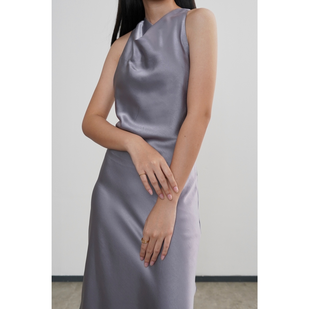 Jual PAFON Ila Dress - Ash Grey | Shopee Indonesia