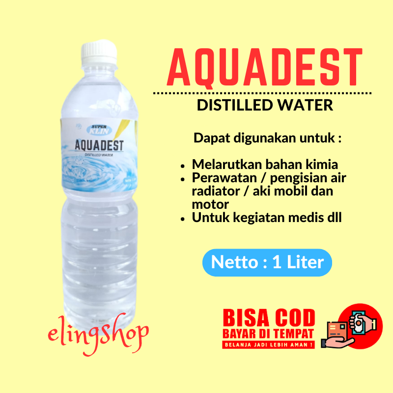 Jual Aquadest Aquades Akuades Air Suling Murni Destilasi 1 Liter Shopee Indonesia 7514