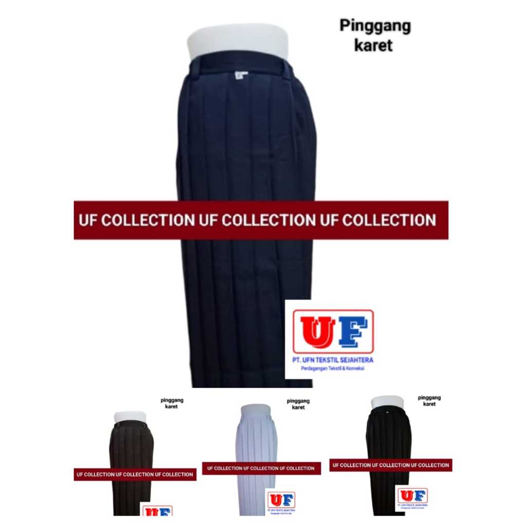 Jual ROK SERAGAM SEKOLAH REMPEL ATAS PANJANG PAKAI KARET Rempel Full ...