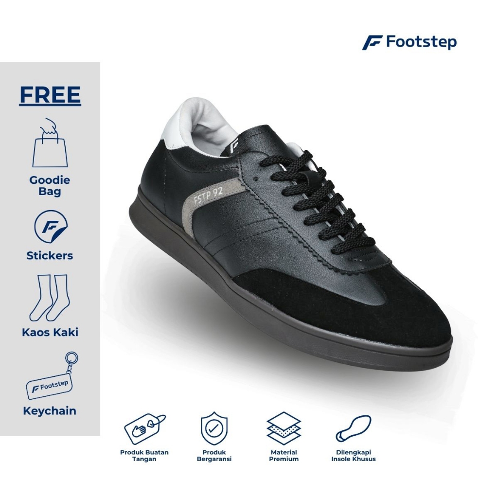 Jual Footstep Footwear Sepatu Pria Sneakers Chester Black Raven