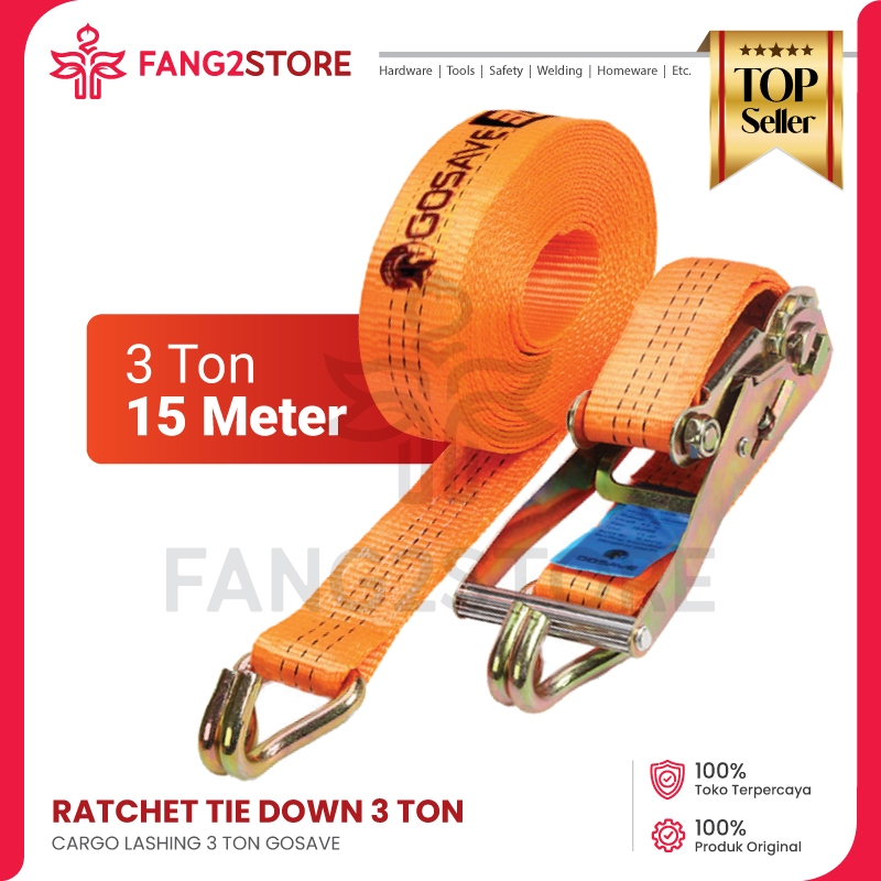 Jual Webbing Cargo Lashing Belt Ratchet Tie Down Trackbelt 3 Ton X 15