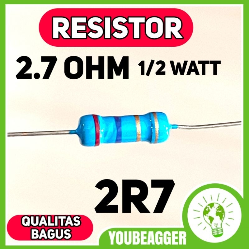 Jual Resistor 2.7 ohm 2R7 1/2w | Shopee Indonesia