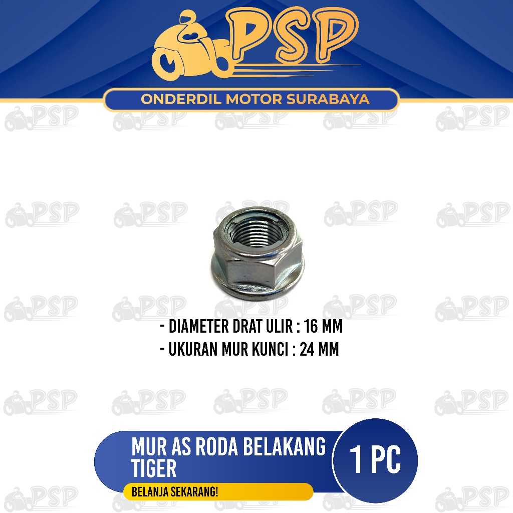 Jual Mur As Roda Belakang Tiger M16 (Harga Per 1 Biji) - Mor Baut Baud ...