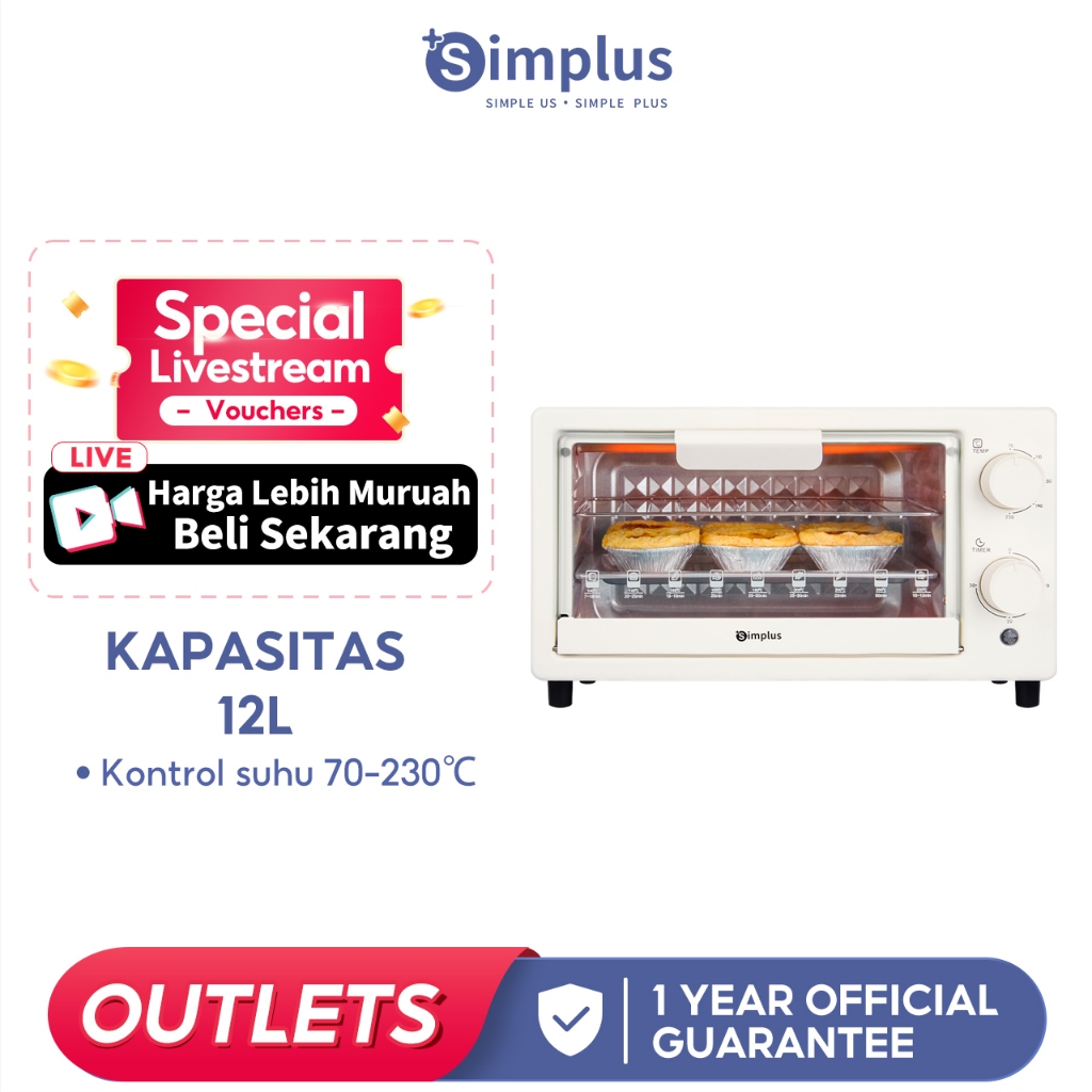 Jual SIMPLUS Oven Kapasitas 12L Low Watt Oven Rumah Tangga Multifungsi ...