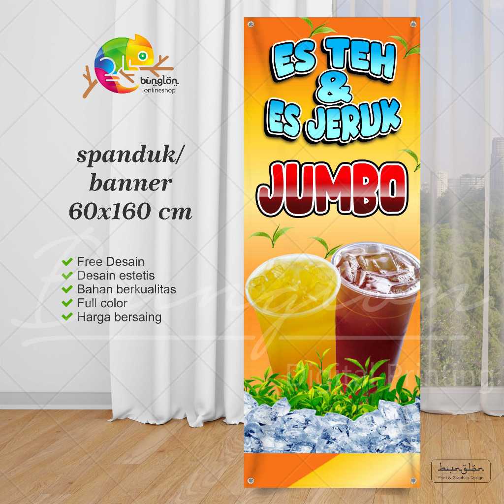 Jual Spanduk Banner Es Teh Jumbo & Es Teh Jeruk | Shopee Indonesia
