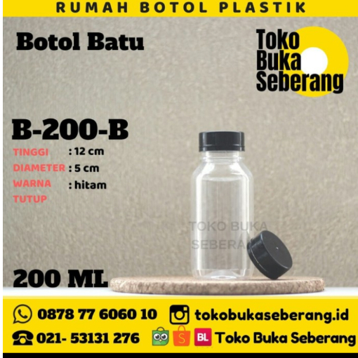 Jual Botol Plastik Batu 200ml (B) / Botol Jus / Botol Minuman / Botol ...