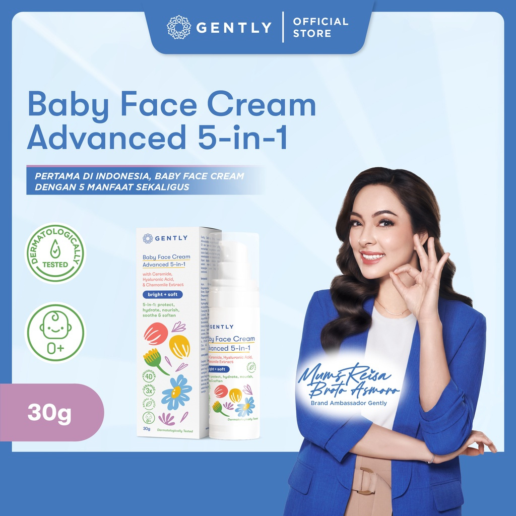 Jual Gently Baby Face Cream 30 gr Advanced 5in1 30gr dengan 3x