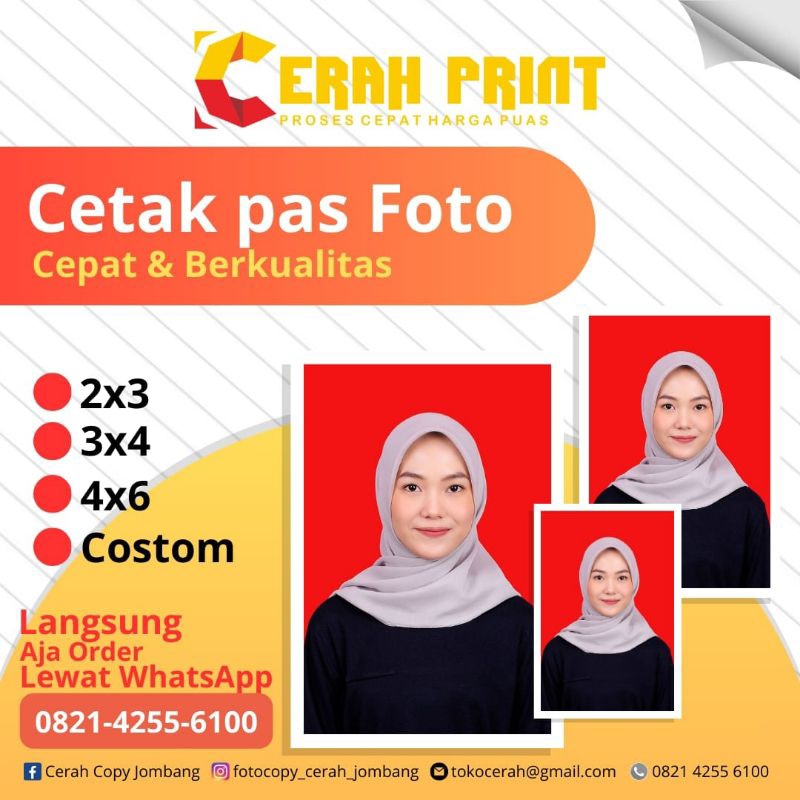 Jual Cetak Pas Foto 2x3 3x4 4x6 Custom Shopee Indonesia 8721