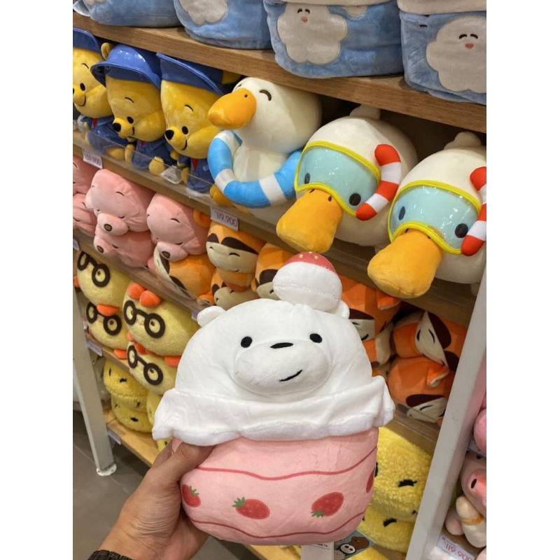 Jual Miniso x We Bare Bears 8in Dessert Bare Bears Plush Toy Ice Bear
