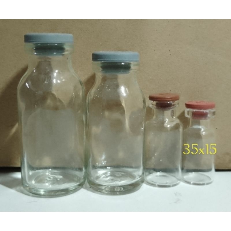 Jual botol obat bening kaca kecil bekas D | Shopee Indonesia