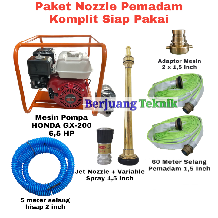 Jual Paket Nozzle Spray Pemadam Inch Pompa Pemadam Honda Gx High Pressure Tekanan