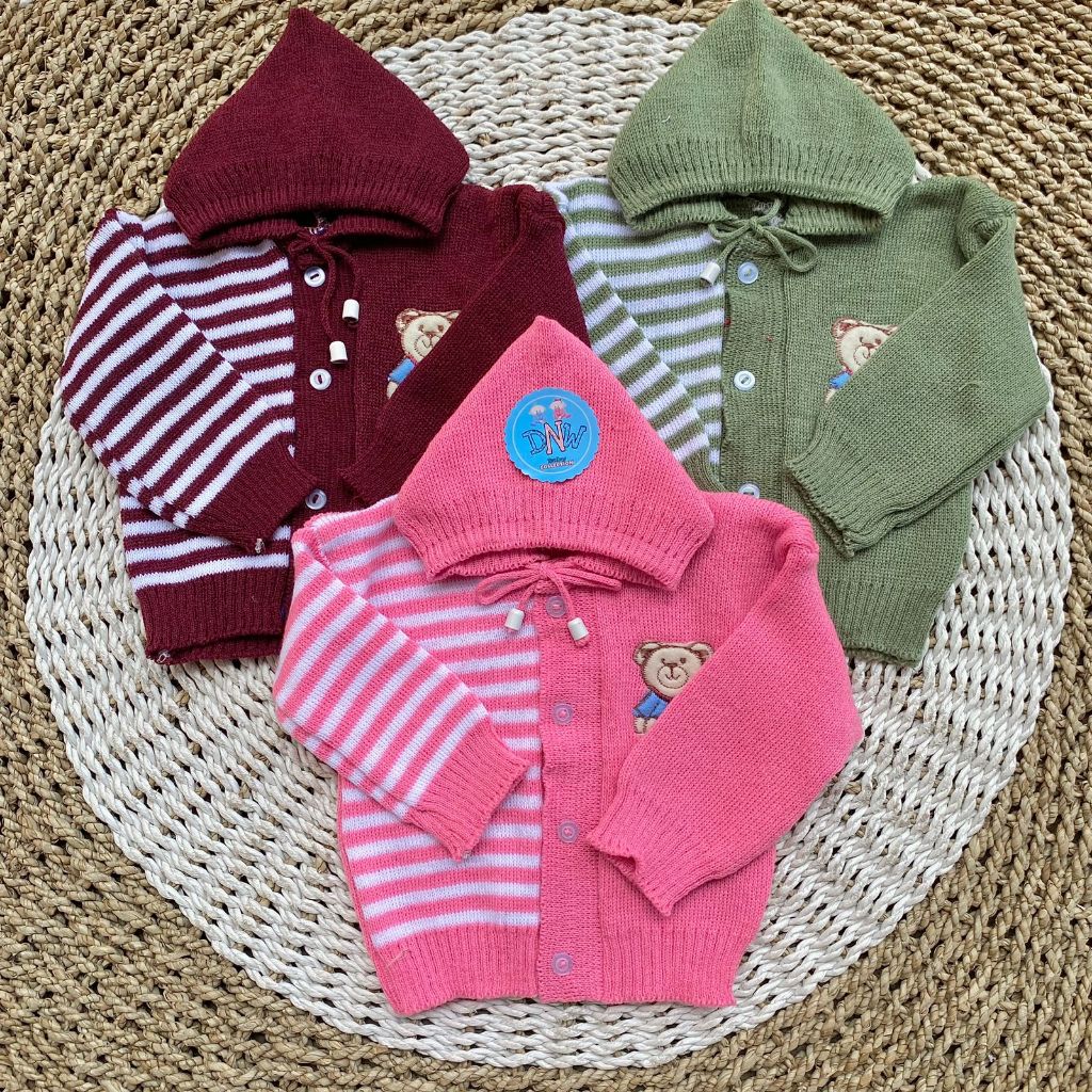 Jaket Rajut Bayi Sweater Bayi 0-6 Bulan DNW BABY