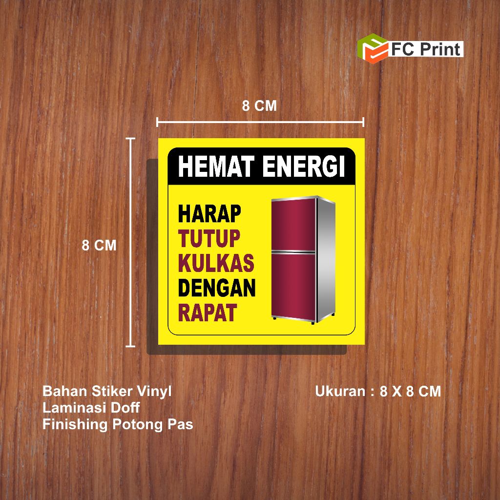 Jual Stiker Hemat Energi Harap Tutup Kulkas Dengan Rapat Shopee Indonesia