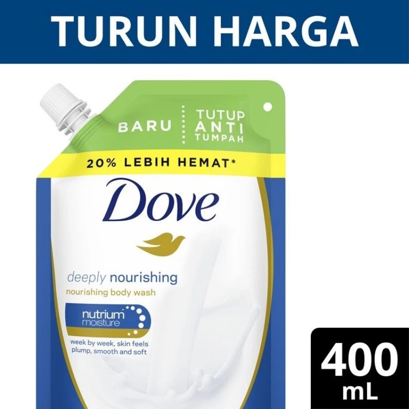 Jual DOVE Deeply Nourishing Body Wash Refill 400ml | Shopee Indonesia