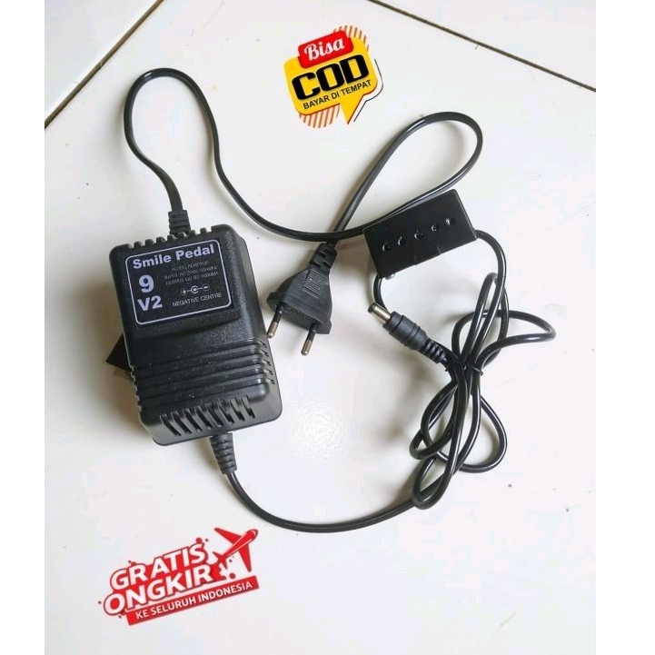 Jual adaptor efek gitar trafo 9 volt 9v 2A 2 Ampere negatif centre ...