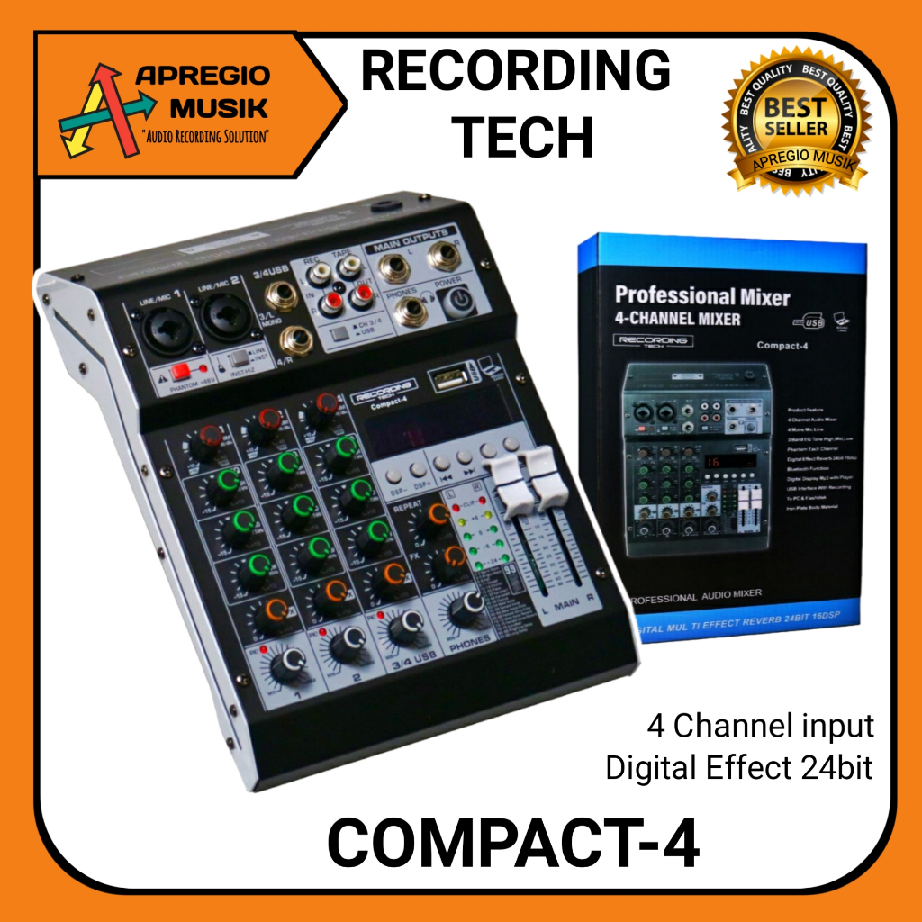 Jual Recording tech Compact 4 Mixer Audio USB with vocal effect Shopee Indonesia
