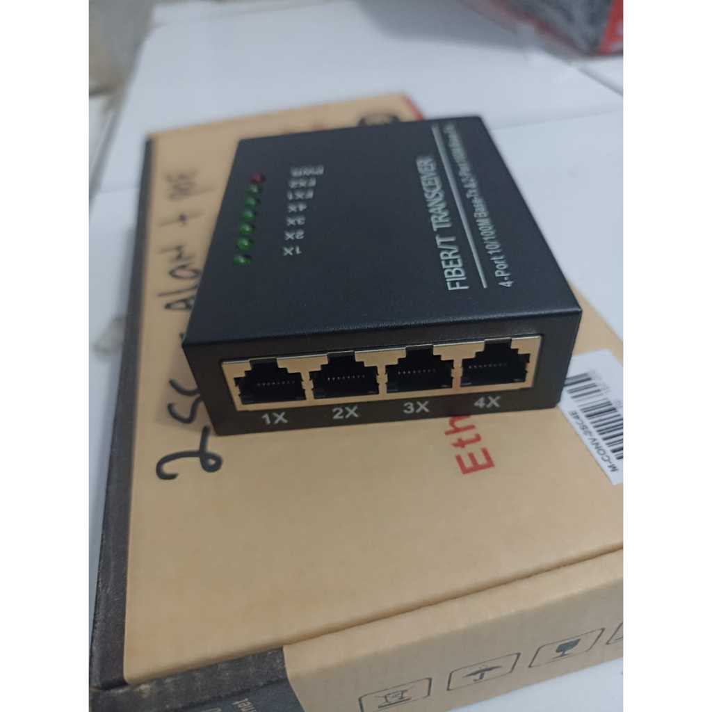 Jual Media Converter 2 Port FO 4 Port LAN 10/100 Full Casing / 2 FO 4 ...