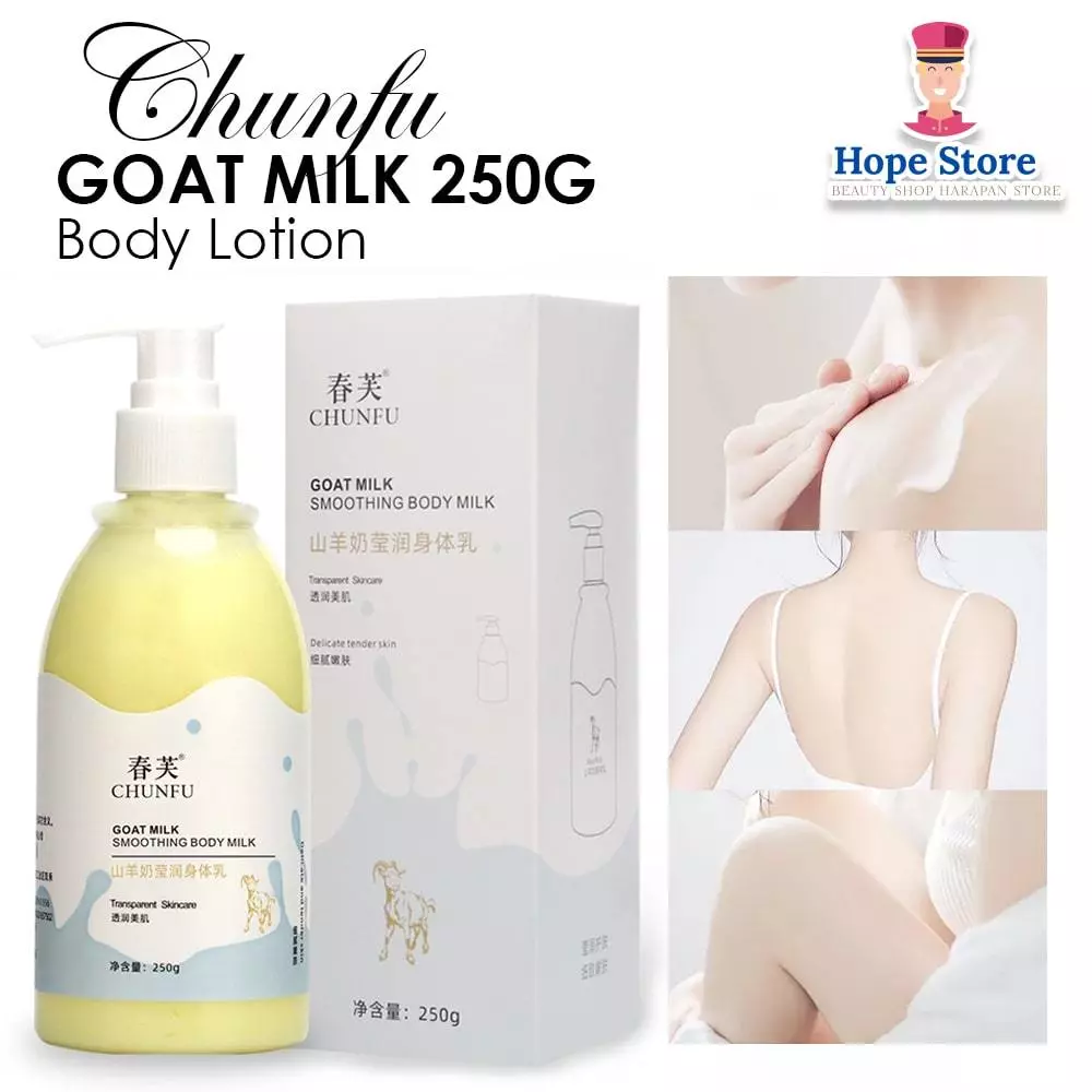 Chunfu Hand & Body Lation Goats Milk 250g Pemutih Pencerah Pelembab Seluruh Badan Wangi Tahan Lama | AutoStock
