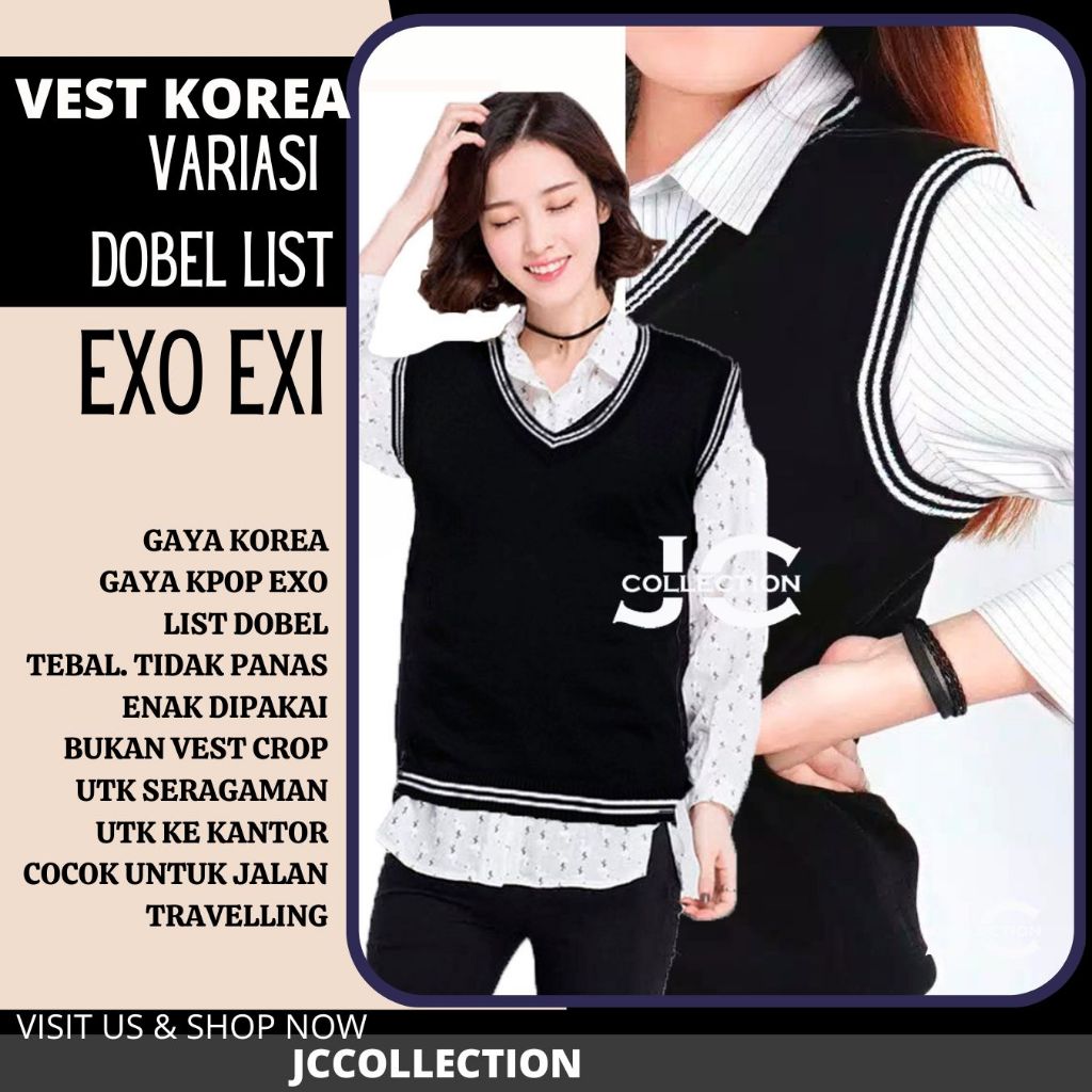 Jual Rompi Rajut Wanita Kerja / Rompi Rajut Kantor Seragam / Vest Korea ...