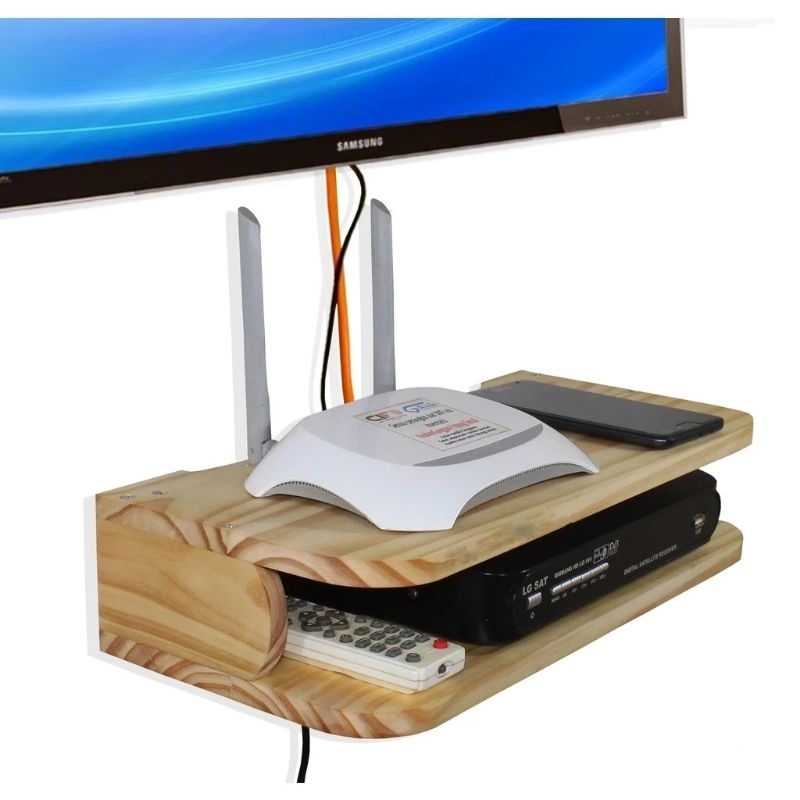 Jual Rak dinding Rak Wifi Router Rak DVD Rak STB L 19cm X P 40cm T 9cm ...