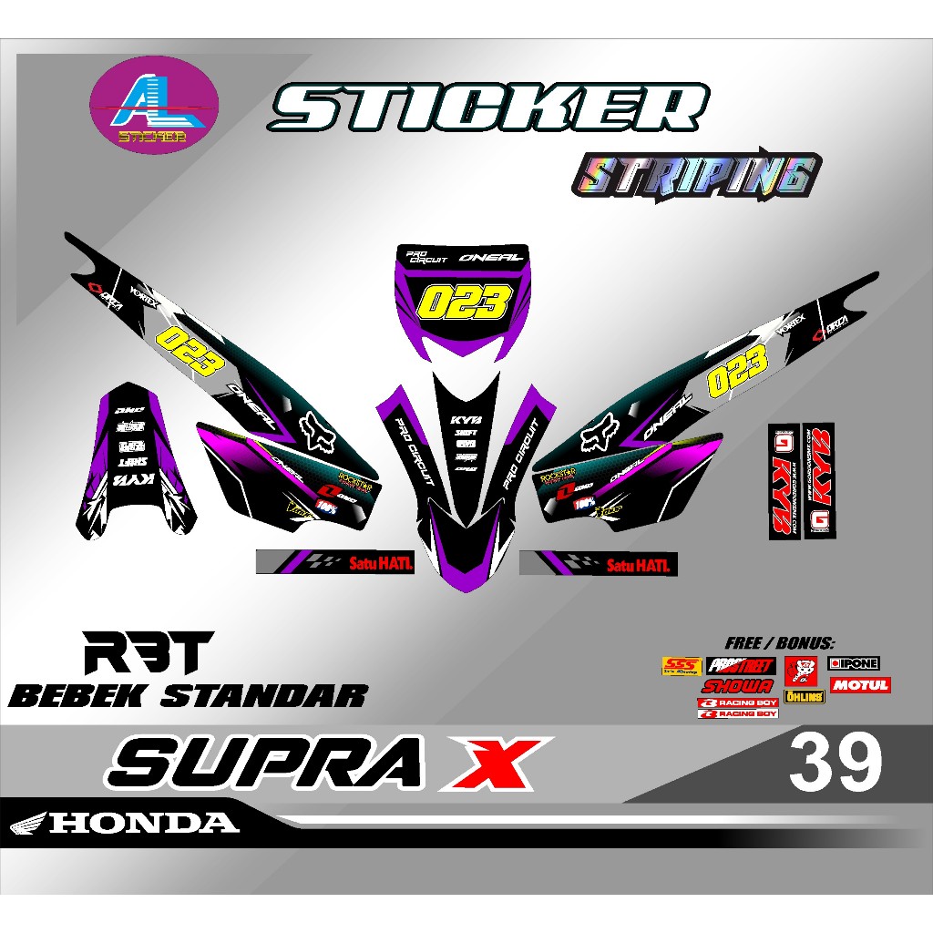 Jual Sticker RBT SUPRA X 100 RBT BEBEK MODIF SUPERMOTO YZ CRF KLX KX ...
