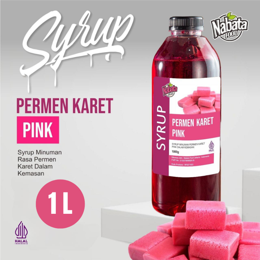 Jual Sirup Permen Karet 1 Liter Bubble Gum Syrup 1000 Ml Nabata Food Shopee Indonesia 7465