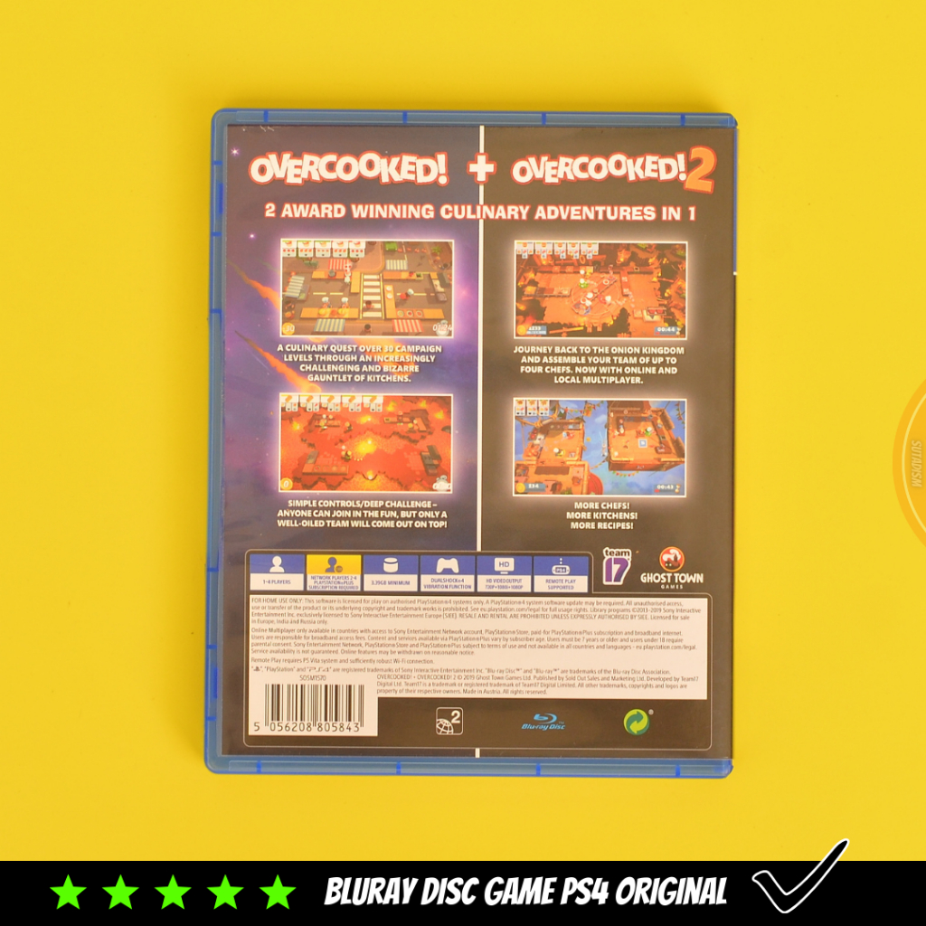 Jual Kaset Game BD Overcooked! 1 + Overcooked 2 Disc Playstation 4 PS4 ...