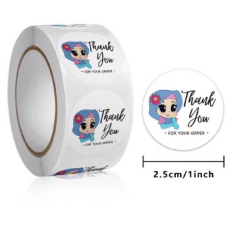 Jual Stiker Label Thank You / Stiker Roll (500 Pcs) / Stiker Ucapan