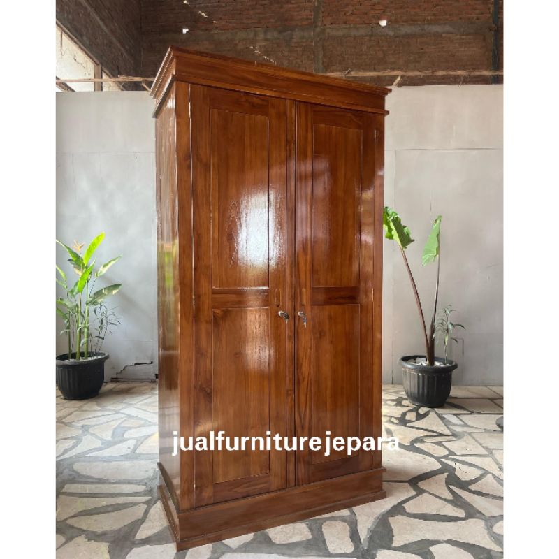 Jual Lemari Pakaian 2 Pintu Minimalis Kayu Jati Lemari Pakaian 2 Pintu