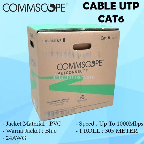Jual COMMSCOPE CABLE UTP CAT 6 BLUE | Shopee Indonesia