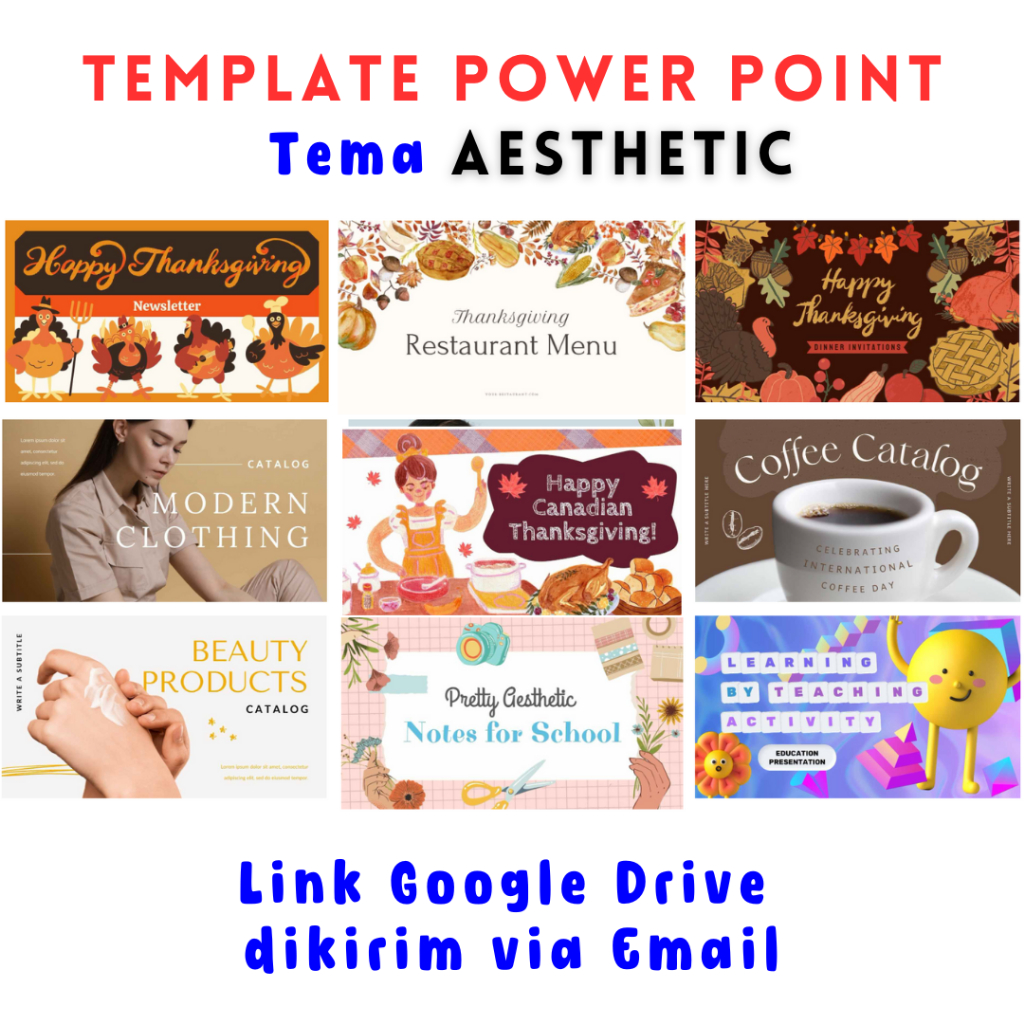 Jual 70 Template Power Point Tema Aesthetic / Powerpoint Estetik / PPT ...