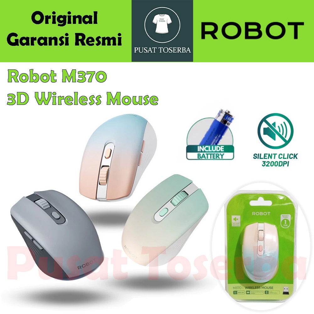 Jual Mouse Robot M370 Wireless 2.4GHz - Gratis Batu Siap Pakai - Silent ...
