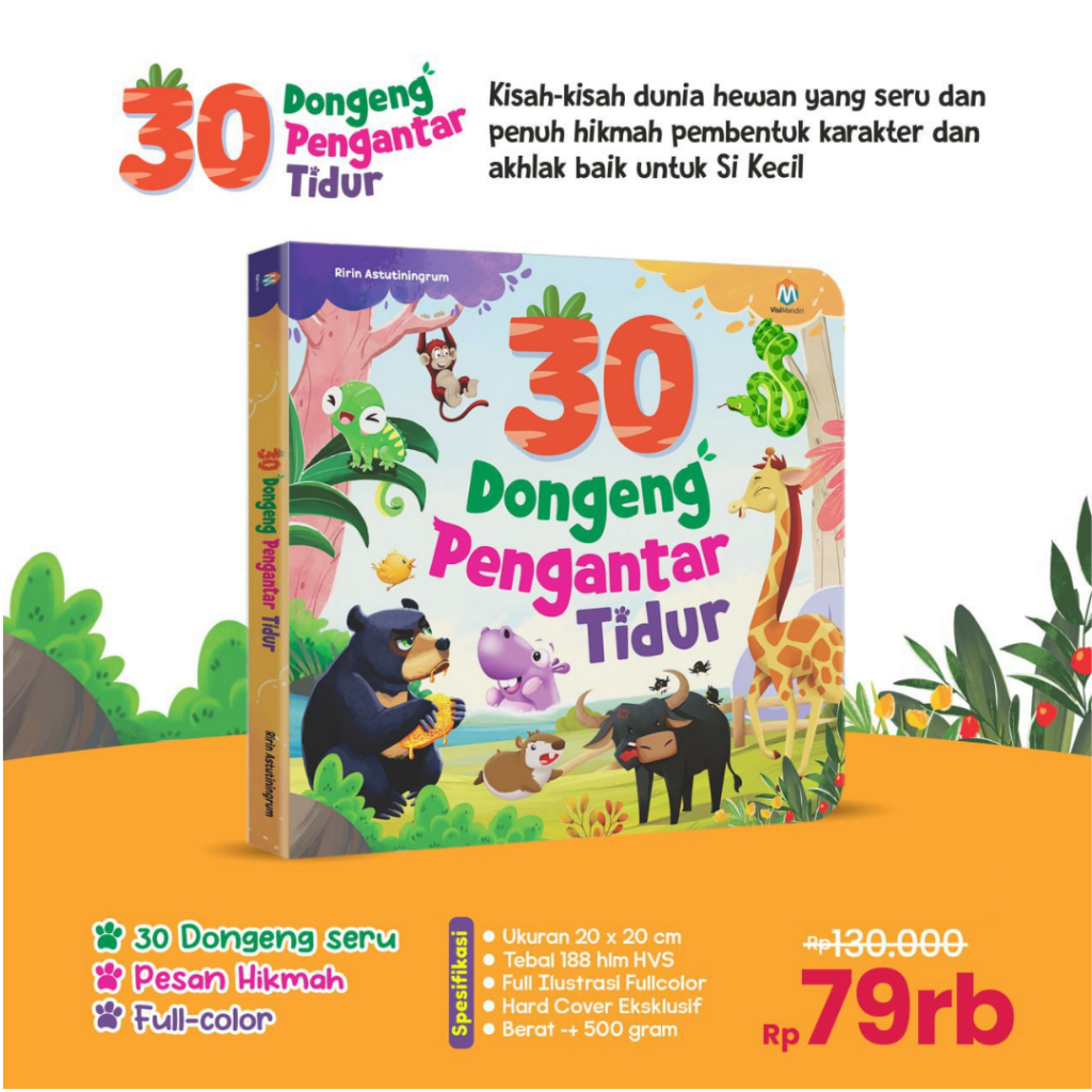 Jual Buku Cerita 30 Dongeng Pengantar Sebelum Tidur Fabel Pembentuk ...