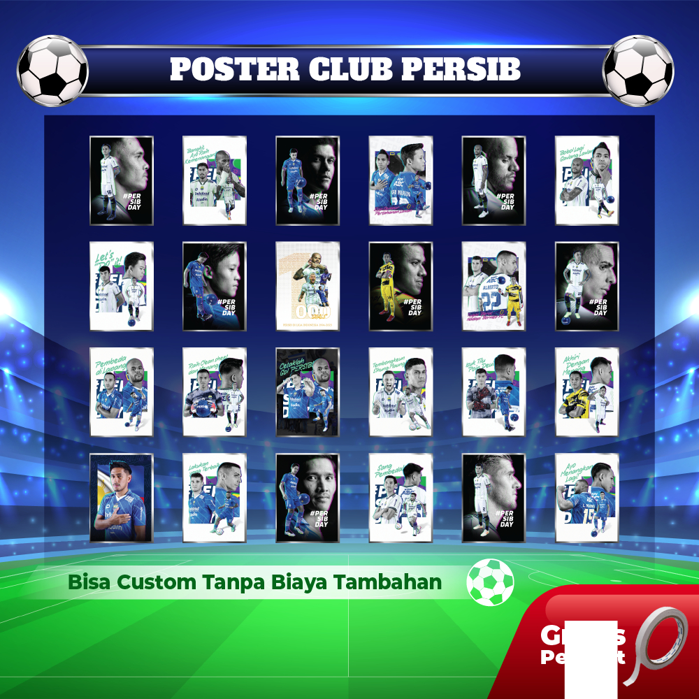 Jual Poster Klub Sepak Bola Indonesia - Club Sepak Bola Persib Bandung