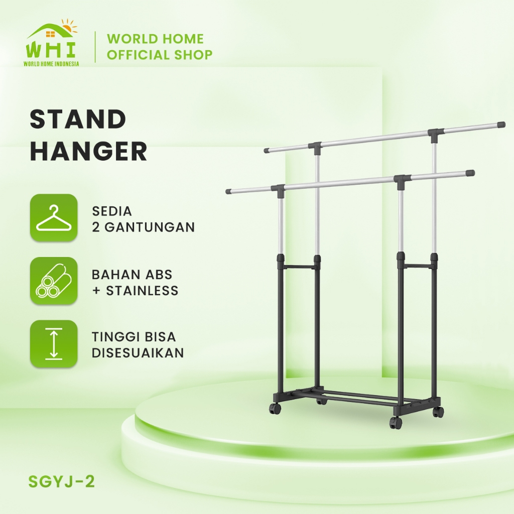 Jual World Home Stand Hanger Double Gantungan Baju Gantungan Pakaian ...