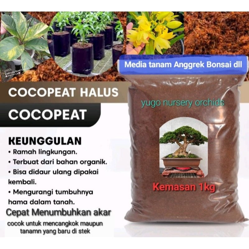 Jual Cocopeat Media Tanam Sabut Kelapa Halus Fermentasi Kemasan 1kg