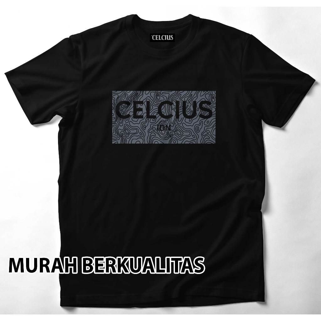 Jual Kaos BRENDID murmer CELCIUS ABSTRAK || kaos warna hitam || unisex