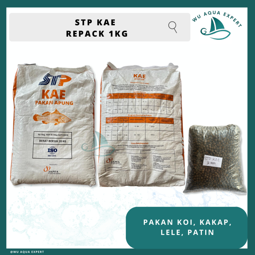 Jual REPACK 1 Kg Pakan PA STP KAE 3 5 7 Makanan Ikan Koi Kakap Tinggi Protein 52 MEGAMI Pakan