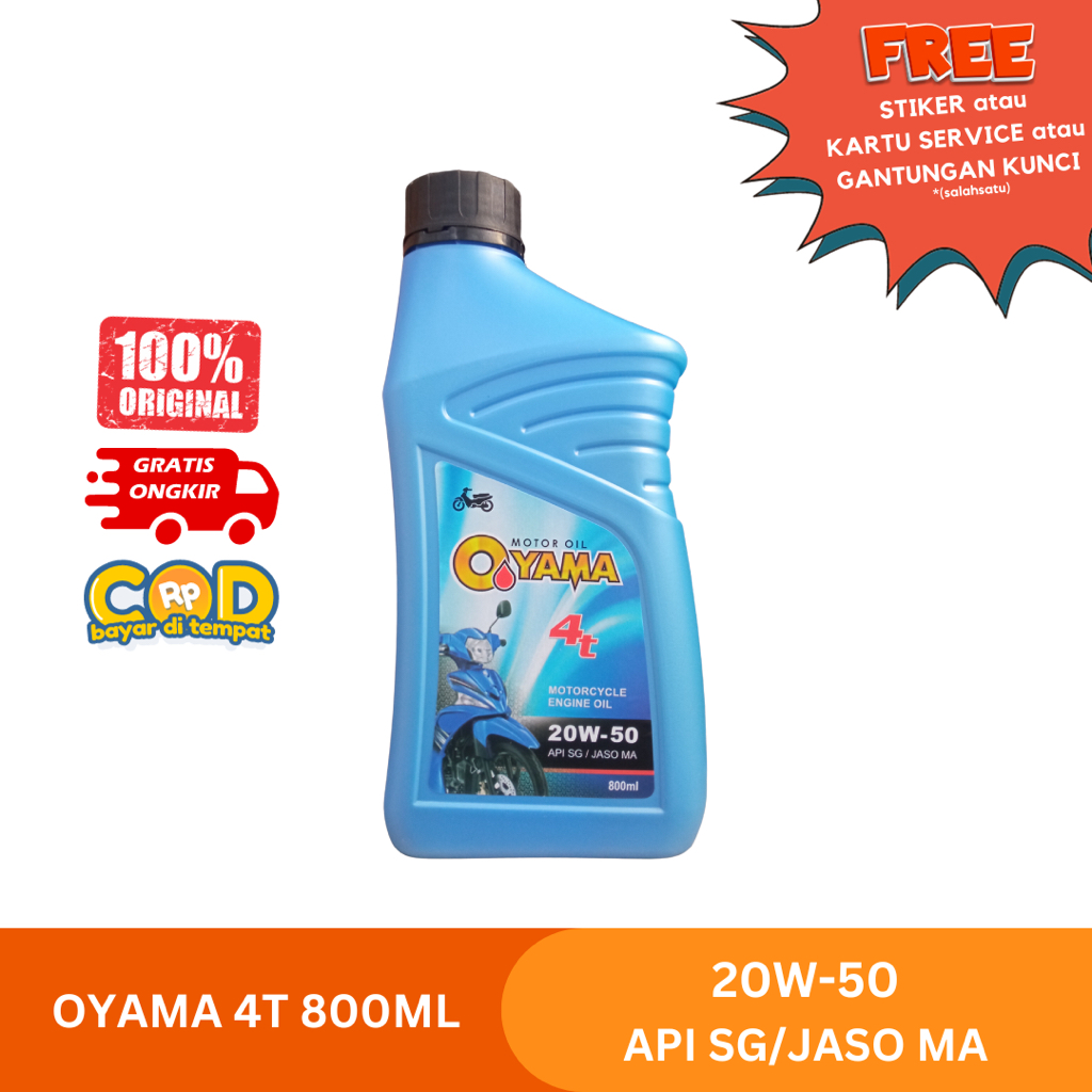 Jual OYAMA 4T 20W-50 API SG/JASO MA. 800ML oli motor, Oyama Cairan ...