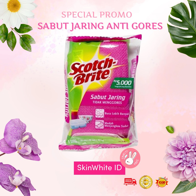 Jual SCOTCH-BRITE SABUT SPONS JARING T-60 PINK CUCI PIRING DAYA GOSOK ...