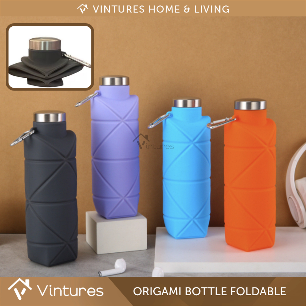 Jual Origami Bottle Botol Minum Lipat Silicone / Foldable Bottle ...