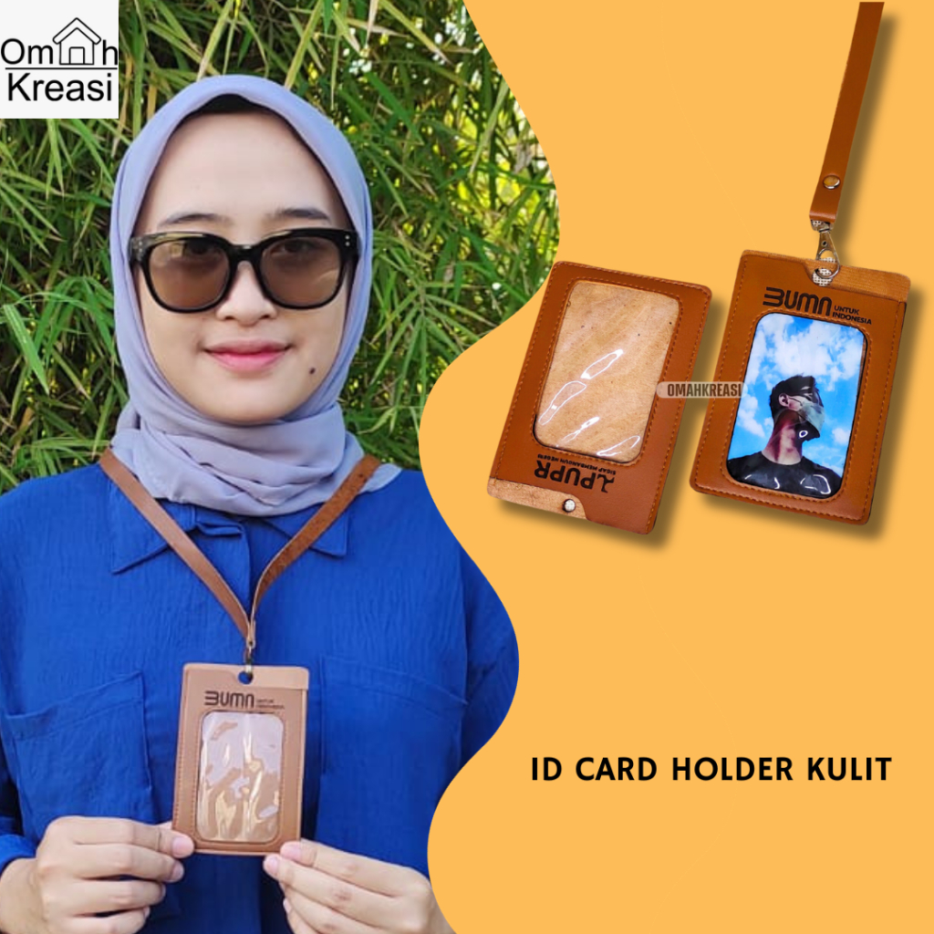 Jual ID CARD KULIT, NAME TAG KULIT FREE NAMA dan LOGO | Shopee Indonesia