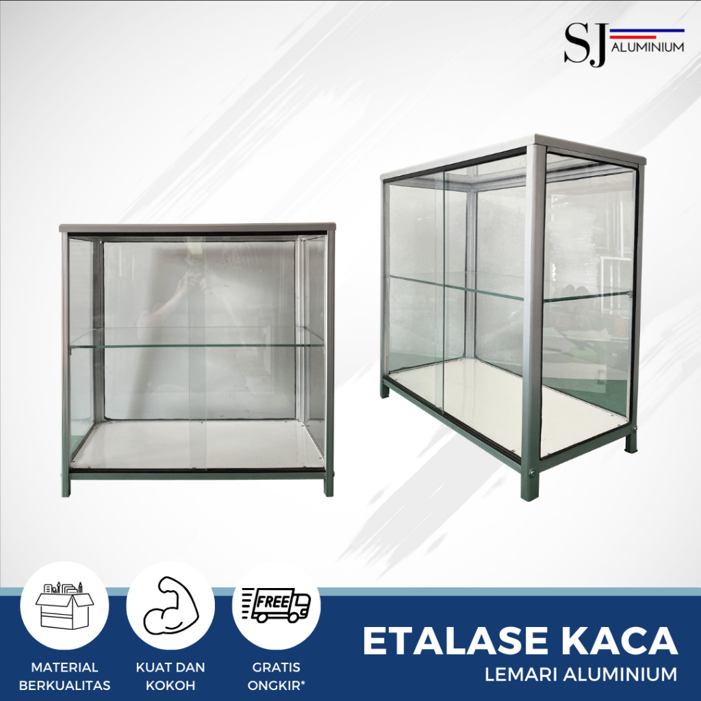 Jual Etalase Kaca Aluminium Etalase Display Lemari Kaca Rak Kaca