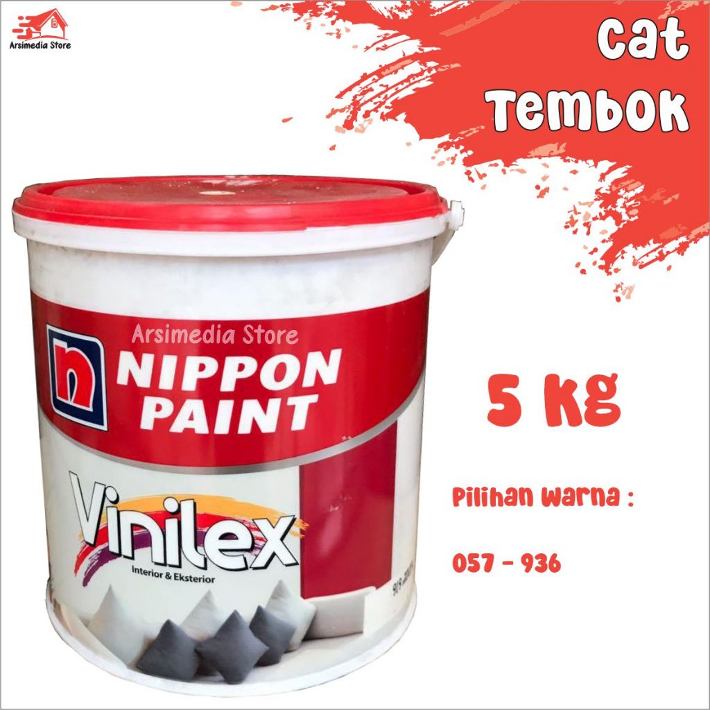 Jual Cat Tembok Nippon Paint Vinilex 5kg (Warna 057 - 936) | Shopee ...