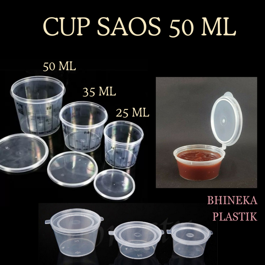 Jual Cup Saos Uk 25ml - 35 ml - 50 ml, Tempat saos, gelas kecil ...