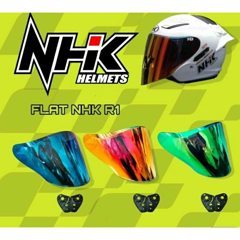 Jual (TM04) Kaca Helm NHK R1 Solid plus Rachet || Visor Helmet FLAT ...