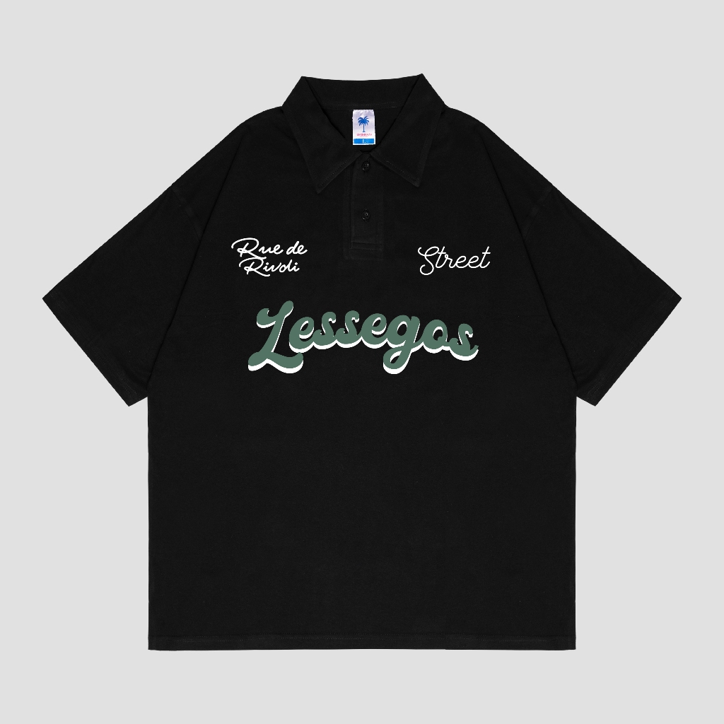 Jual Lessegos Tshirt Polo Hitam Rivoli | Shopee Indonesia