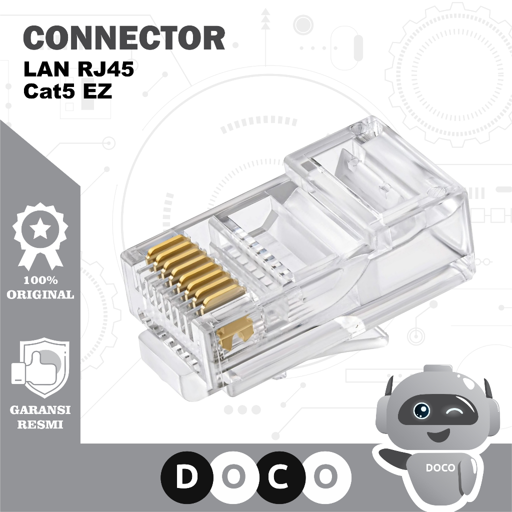 Jual Connector LAN RJ45 CAT5 EZ Plastik Konektor Kabel Kepala Plug ...