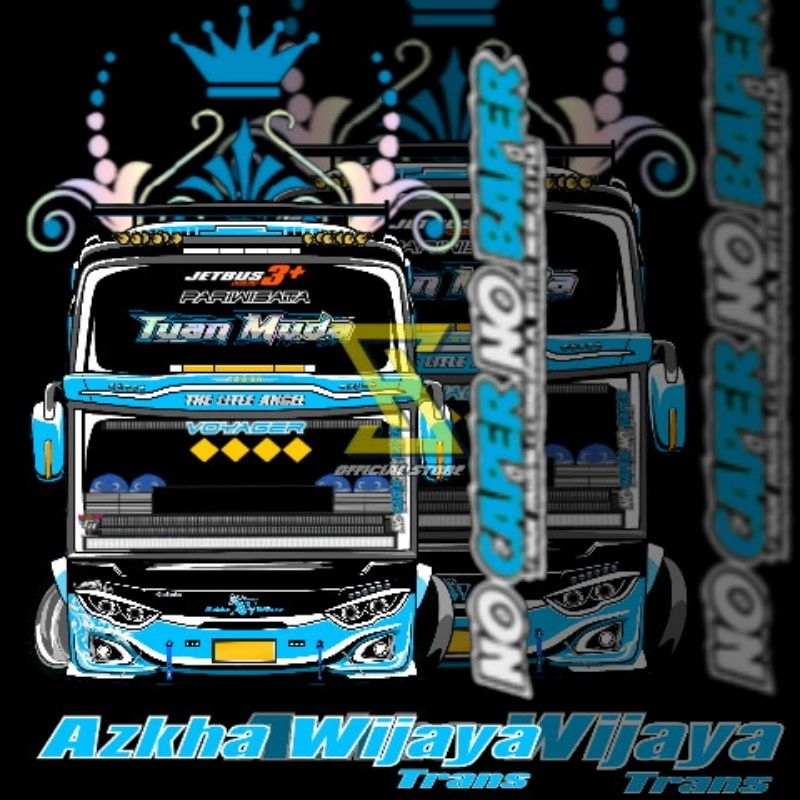 Jual stiker bus Hologram Azkha wijaya TUAN MUDA bismania cutting laser